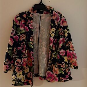 Avenue Floral Blazer with Pink and Green Accents